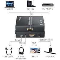 Prozor Hdmi Audio Extractor Switch With Volume Control Hdmi To Optical