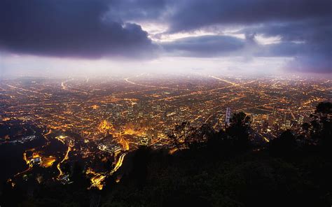 Hd Wallpaper Bogota Colombia Night View From The Top Sky City