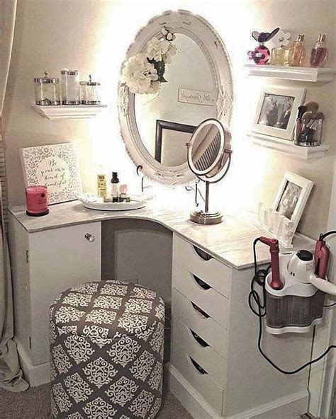 Corner Makeup Vanity Table For Your Bedroom Bedroom Organization Diy Ikea White Shelves