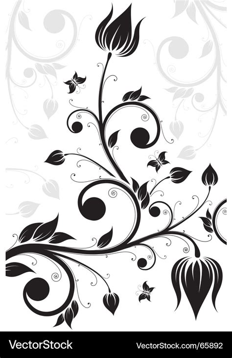 Flower scroll Royalty Free Vector Image - VectorStock