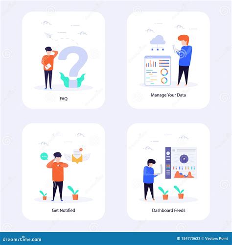 Flat Vector Onboarding Illustration Stock Vector Illustration Of