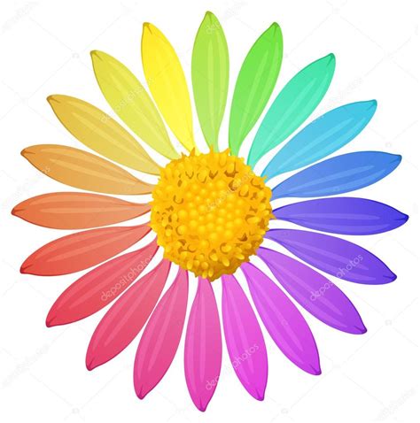 Una Flor De Color Arco Iris Vector De Stock Por Blueringmedia 58544901