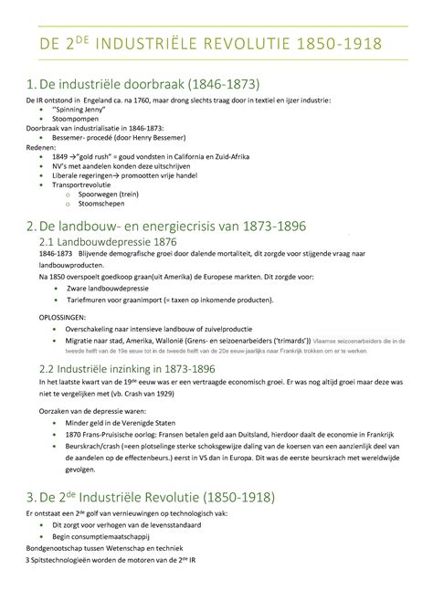 Geschiedenis TSO 5 De industriële revolutie DE 2 DE INDUSTR IËLE