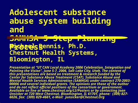 Ppt Adolescent Substance Abuse System Building And Samhsa 5 Step