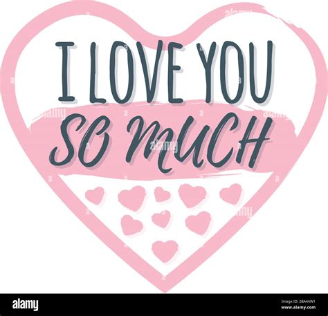 I Love You So Much Banner Logo Label And Poster Design Of Calligraphy And Font Greeting