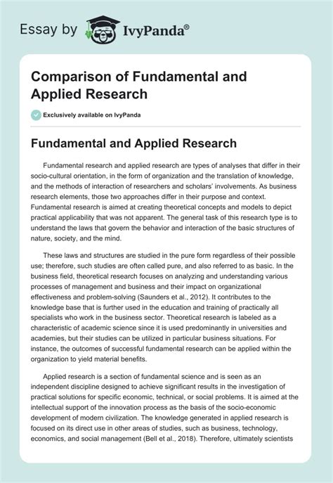 Comparison Of Fundamental And Applied Research Words Research