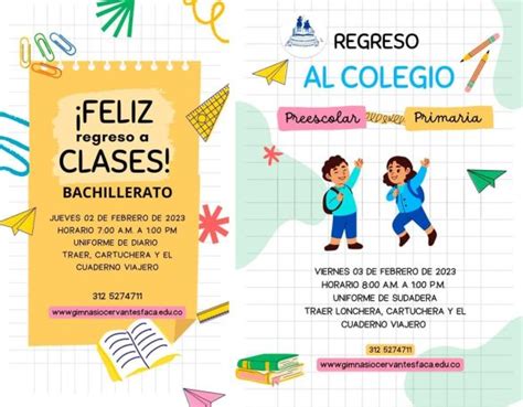 Regreso A Clases 2023 Gimnasio Cervantes