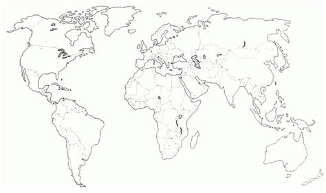 Coloring World Map Printable