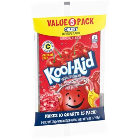 Kool Aid Zero Sugar Cherry Drink Mix Packet Value Pack Packets Bakers