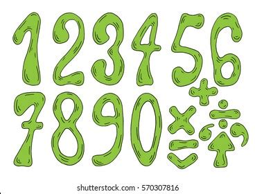 Hand Drawn Numbers Set Plastic Soft Vector De Stock Libre De Regal As