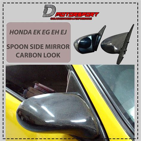 Spoon Side Mirror Carbon Look For Honda Ek Eg Eh Ej Ek 2 Door Ek 4 Dorr