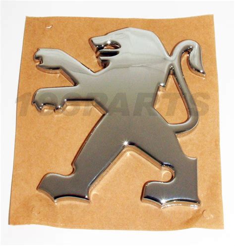 NEW GENUINE PEUGEOT 307 LION CHROME LOOK SILVER BODY BADGE EMBLEM ...