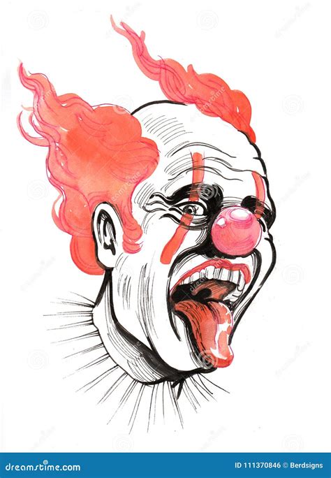 Scary clown stock illustration. Illustration of portrait - 111370846