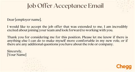 Job Offer Acceptance Letter For Word Off