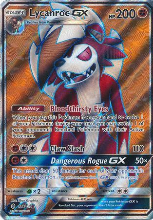 Lycanroc Gx Full Art Ultra Rare Sun Moon Guardians