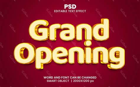 Effet De Texte 3d Pour La Grande Ouverture Fichier PSD Photoshop PREMIUM