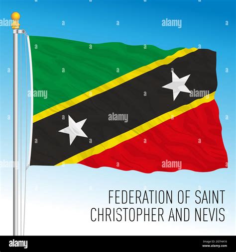 Saint Christopher And Nevis Saint Kitts Official National Flag