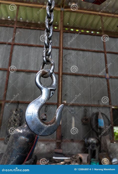 Steel Hook For Engine Lift In Garage Stock Photo Image Of Equipment