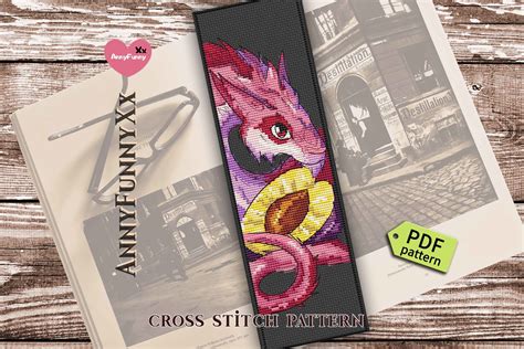 Dragon Bookmark Cross Stitch Pattern Graphic By Annyfunnyxx Creative