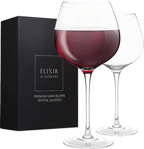 Elixir Glassware Red Wine Glasses Large Wine Glasses Hand Blown