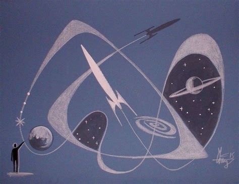 EL GATO GOMEZ PAINTING RETRO 60S SCI FI PULP ILLUSTRATION SCIENCE SPACE