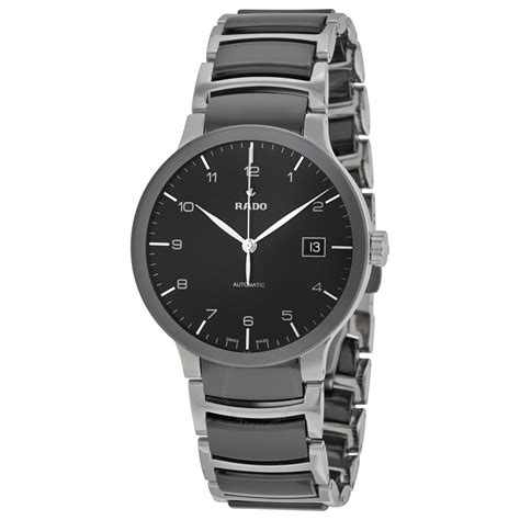 Rado Centrix Automatic Black Dial Two Tone Ceramic Mens Watch