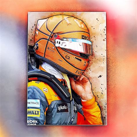 Lando Norris Poster Basketball Helmet Print Mclaren F1 Formula One Wall