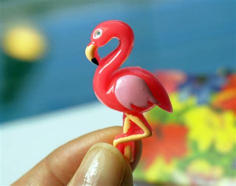 PINK FLAMINGO Flat Back CABOCHONS Slime Charms Greeting Card Art Diy