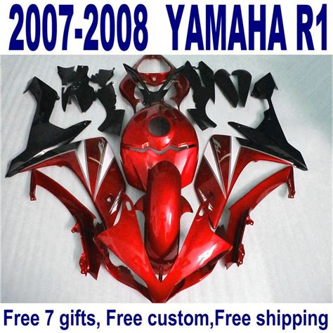 NEW Fairings For YAMAHA YZF R1 2007 2008 Red Black Motorcycle Fairing ...