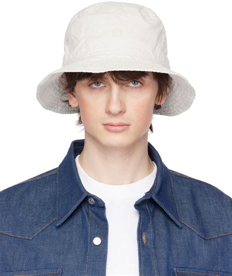 Acne Studios Gray Embroidered Bucket Hat Acne Studios