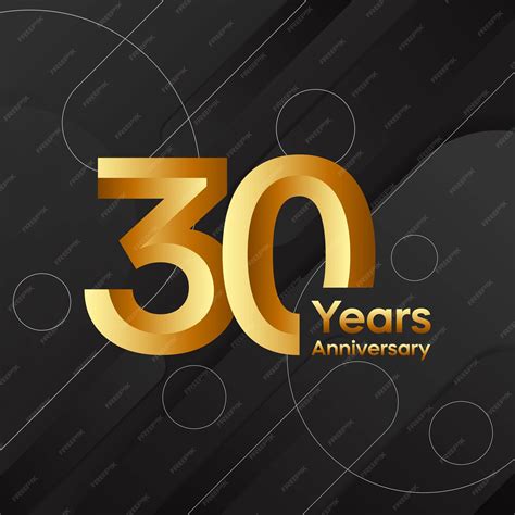 Premium Vector 30th Anniversary Logo Design With Golden Number Logo Vector Template Illustration