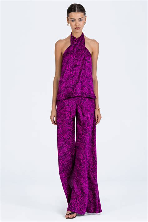 Pronoe Silk Flared Palazzo Pants Wéngko Molé