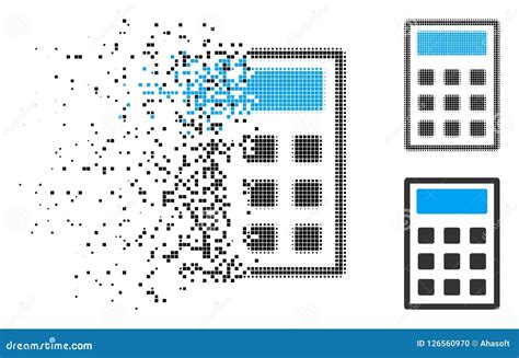 Icono De Semitono Destructed De La Calculadora Del Pixel Ilustraci N