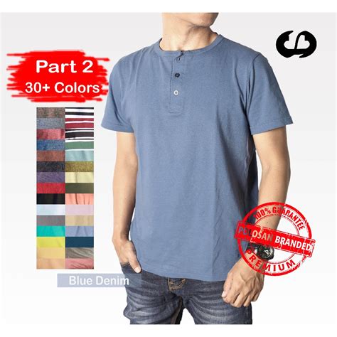 Jual TB2 PART 2 COD PABRIK Baju Kaos Polos Kancing Henley Lengan Pendek