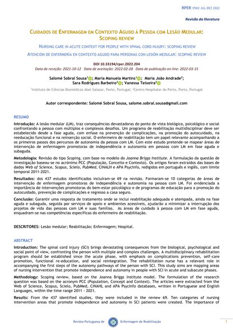 Pdf Cuidados De Enfermagem Em Contexto Agudo à Pessoa Com Lesão