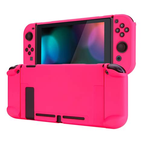 Playvital Nintendo Switch Dockable Back Cover Protective Case Bright Pink