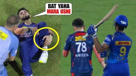 Huge Drama When Naveen Ul Haq Fight With Tilak Varma Mi Vs Lsg Ipl