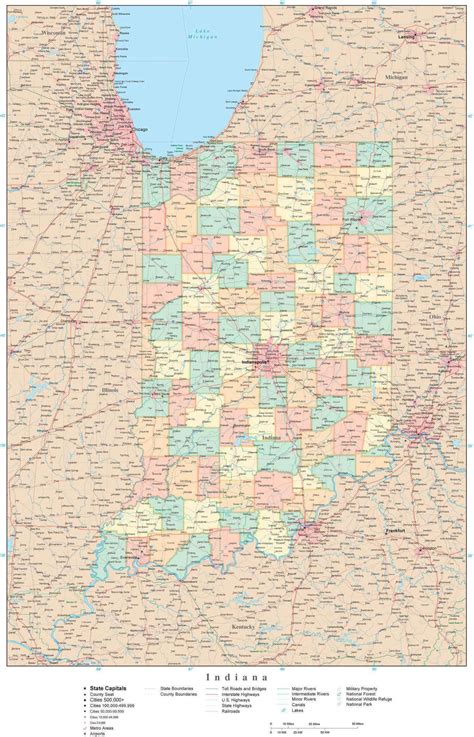 State Map Of Indiana Cities