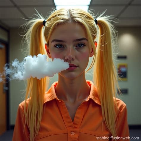 Blonde Woman Smoking Stable Diffusion Online