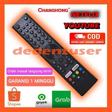 Jual Remote Remot Changhong Smart Tv Android Led Youtube Netflix L43G7P