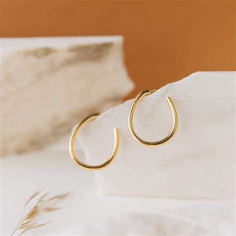 Anine Oval Hoops Sterling Silver Etsy Earrings Gold Hoop Earrings