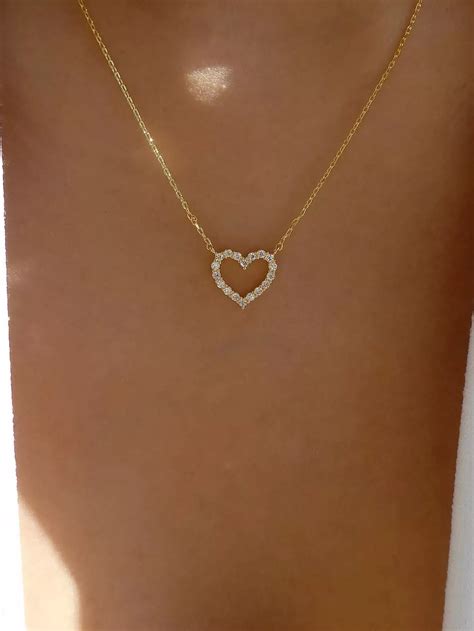 Rhinestone Heart Layered Necklace Artofit