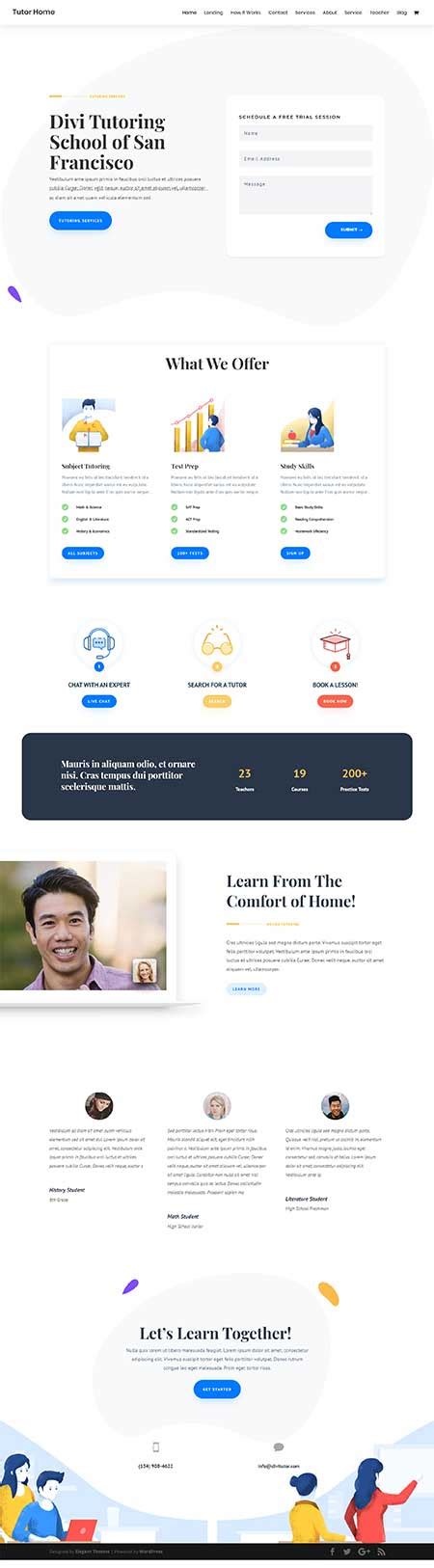 Divi Tutor Divi Tutoring Website Example