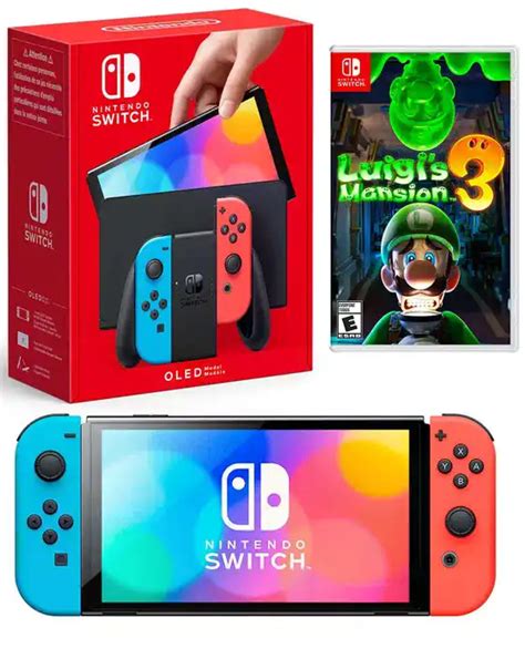 Nintendo Consola Switch Oled Neón Luigis Mansion 3 Tienda Diners