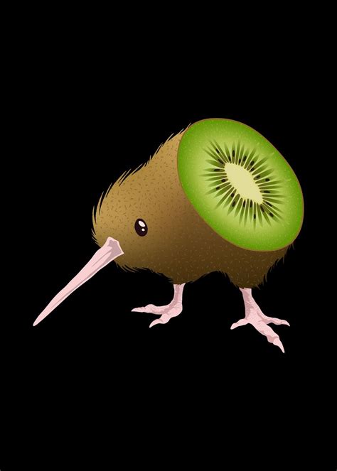 Kiwi Fruit Vs Bird Poster Picture Metal Print Paint By Artica