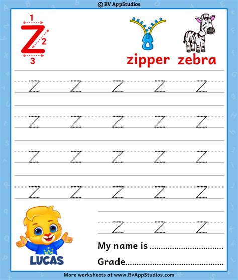 Free Letter Z Tracing Worksheets