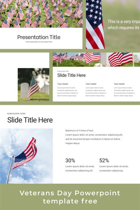 Green Veterans Day Powerpoint Template Free Masterbundles