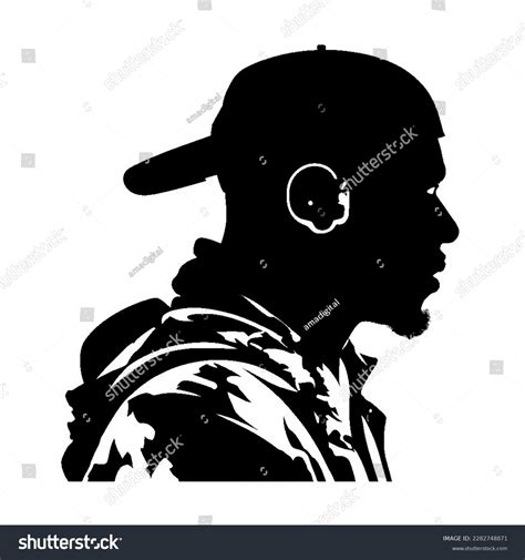 Rap Illustration Vector Illustration Black White Stock Illustration ...