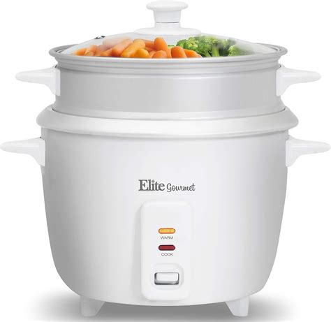 Amazon Elite Cuisine Erc 003st Maxi Matic 6 Cup Rice Cooker With Steam Tray White By Elite