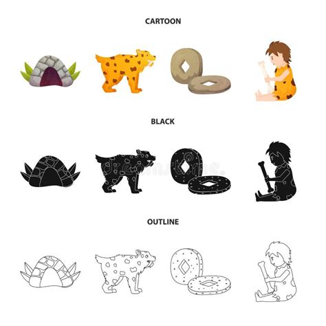 Vector Illustration Of Evolution And Neolithic Icon Set Of Evolution